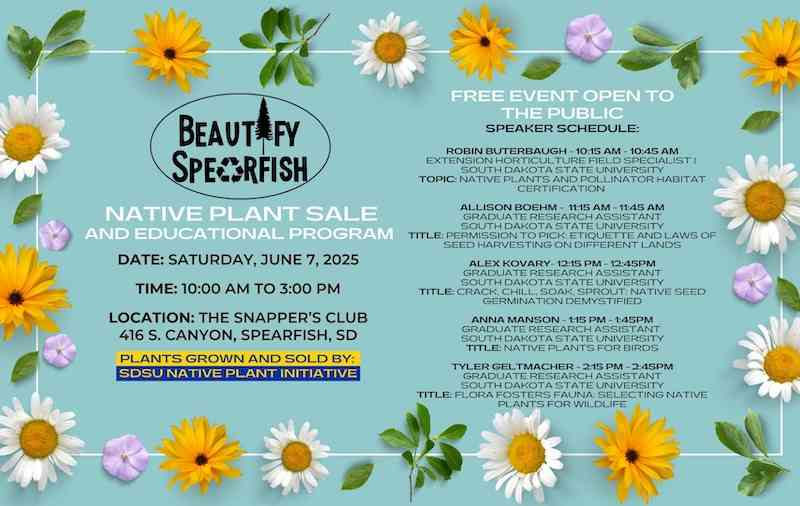Black Hills, Spearfish, South Dakota, Native Plant Sale and Educational Program, Beautify Spearfish, Plants