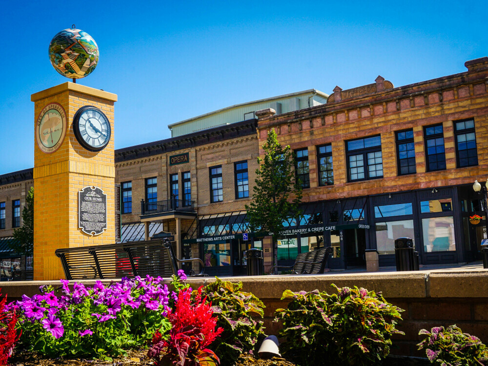 Black Hills, Spearfish, Great 8, Clock Tower, Downtown Spearfish Black Hills, Spearfish, Great 8, Clock Tower, Downtown Spearfish
